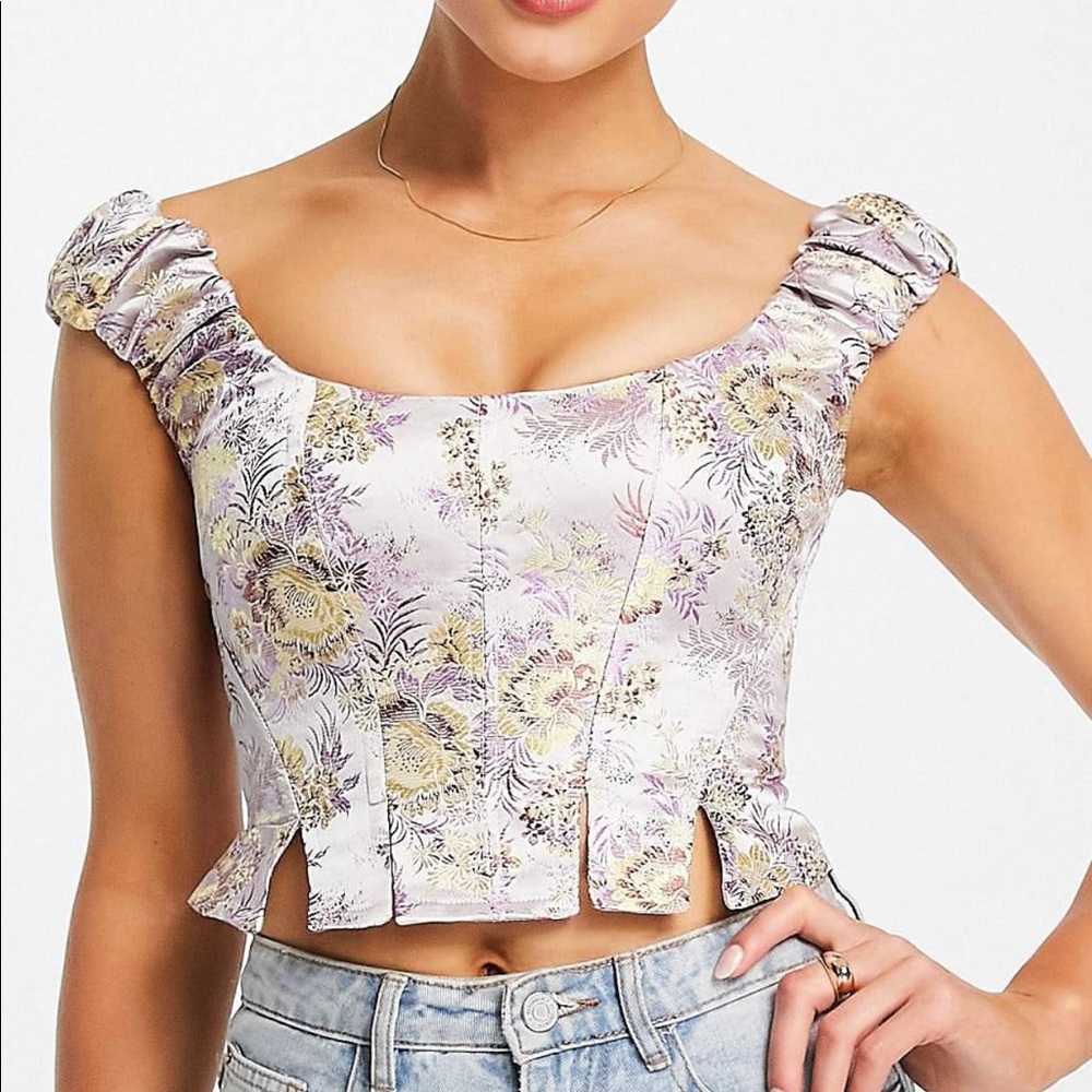 Gorgeous Jacquard Corset Top! NWOT